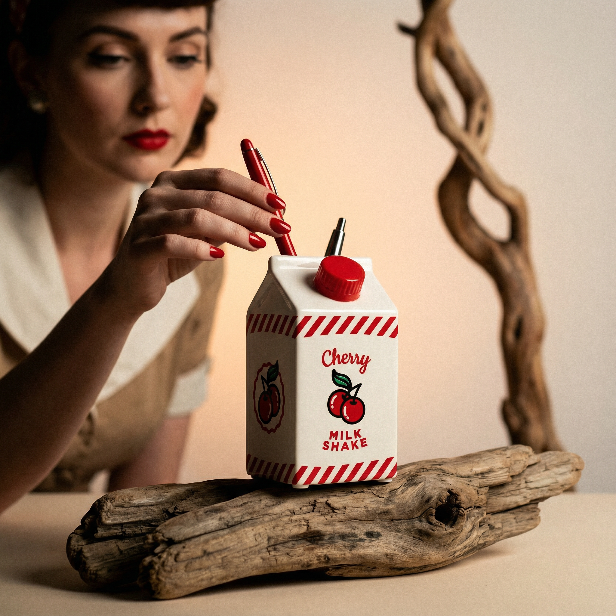 Pinup Girl Desk Set | Notebook, Pen Cup, and Pen Gift Bundle