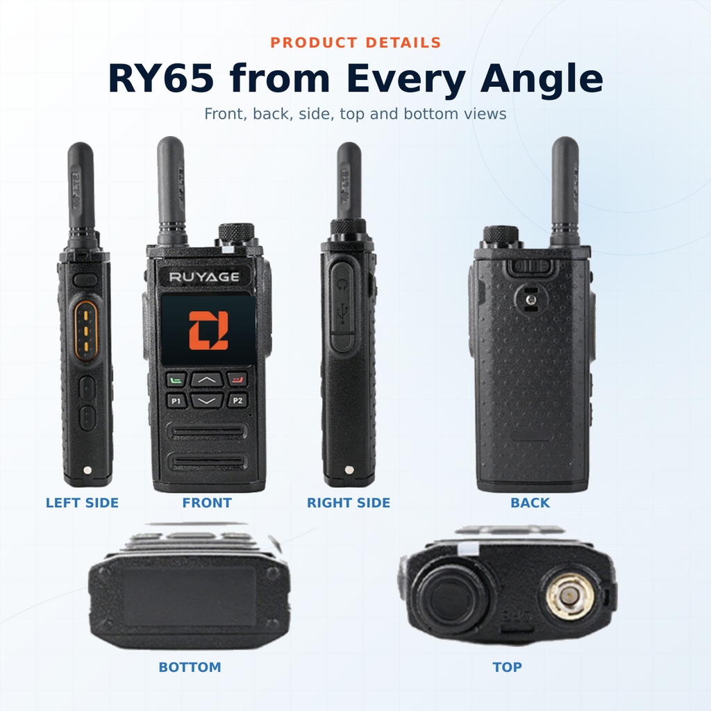 RUYAGE RY65 Zello-Compatible 4G LTE/WiFi Walkie Talkie – 3000mAh