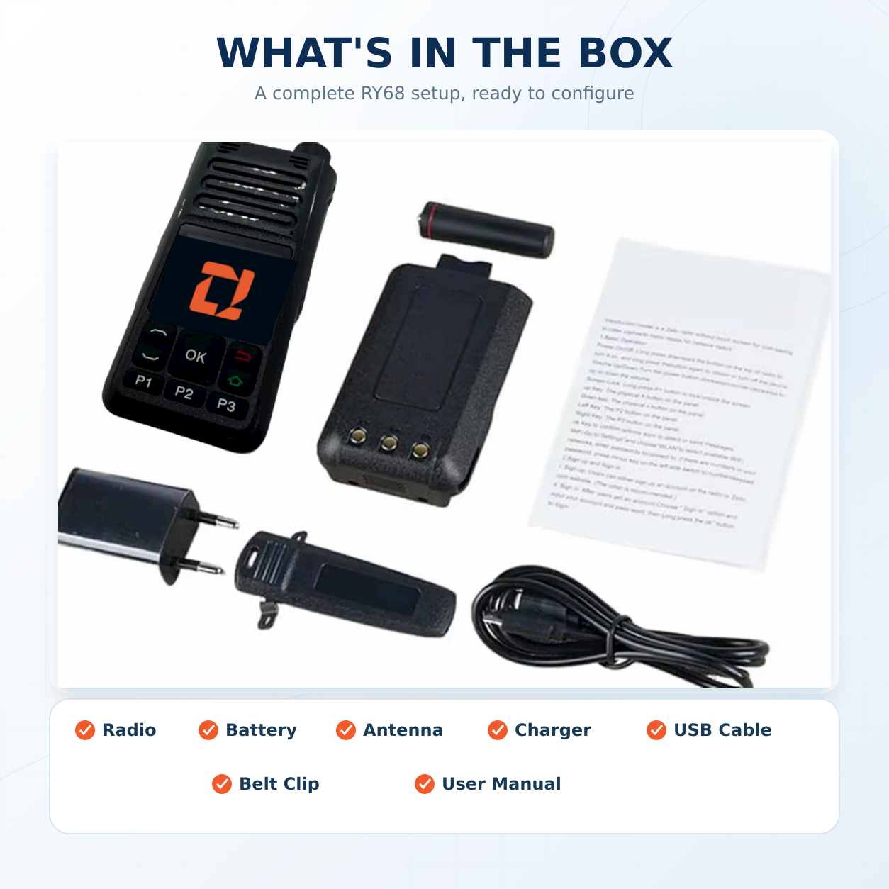 RUYAGE RY68 Zello-Compatible 4G LTE/WiFi Walkie Talkie – 4000mAh