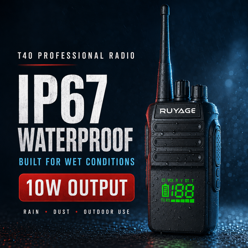 RUYAGE T40 10W IP67 Waterproof VHF Analog Walkie Talkie