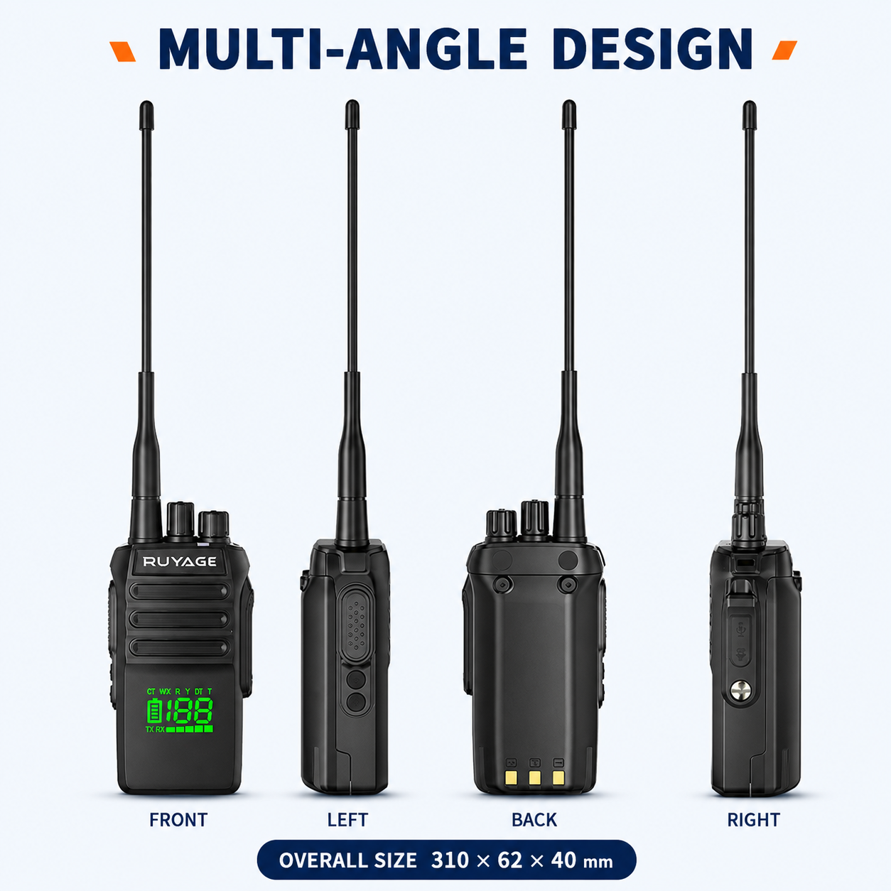 RUYAGE T40 10W IP67 Waterproof VHF Analog Walkie Talkie