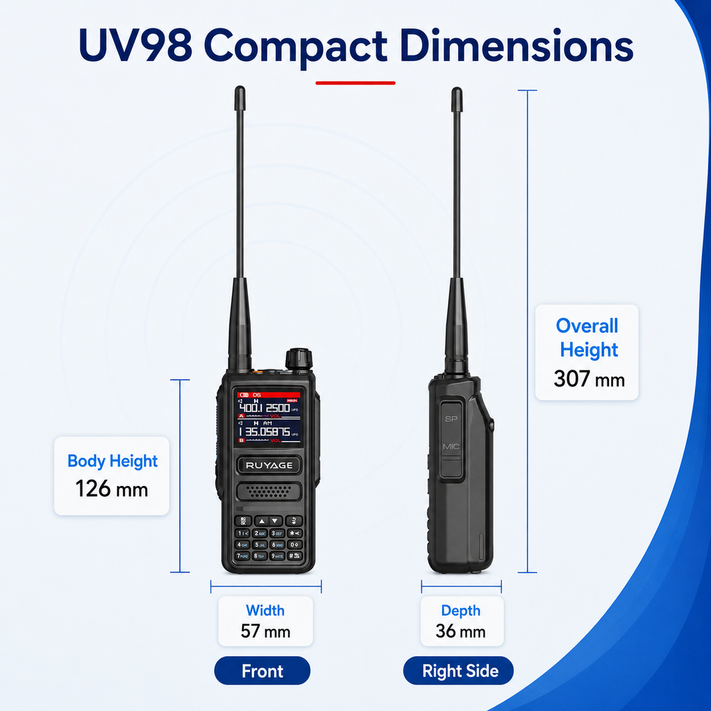 RUYAGE UV98 10W 6-Band VHF/UHF Analog Walkie Talkie