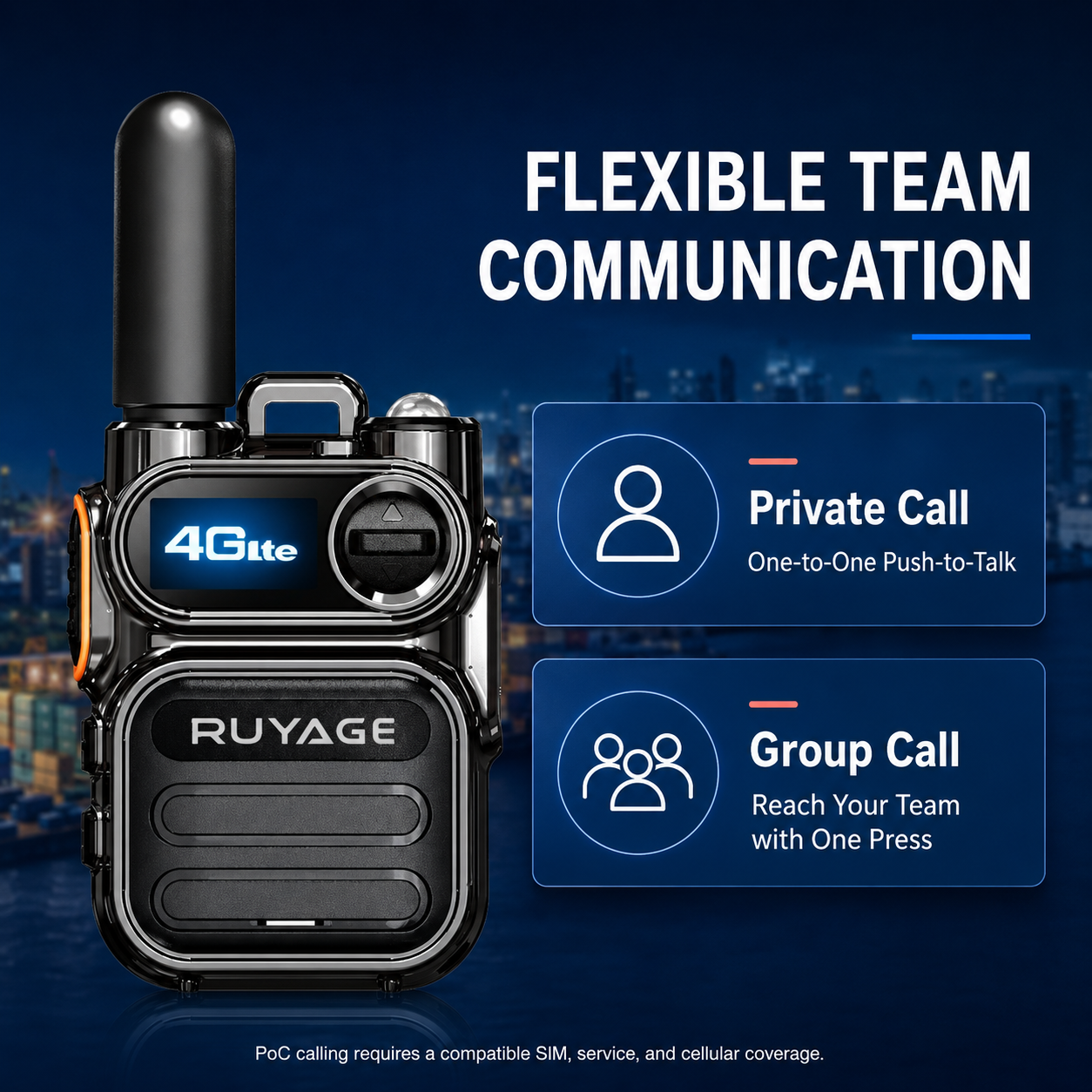RUYAGE X40 Mini 4G LTE PoC Radio – Compact Metal Body Walkie Talkie