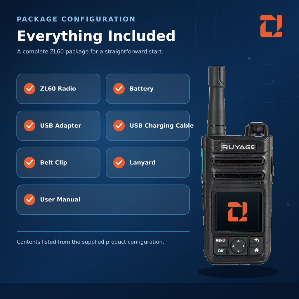 RUYAGE ZL60 Zello-Compatible Android WiFi Walkie Talkie – 3800mAh