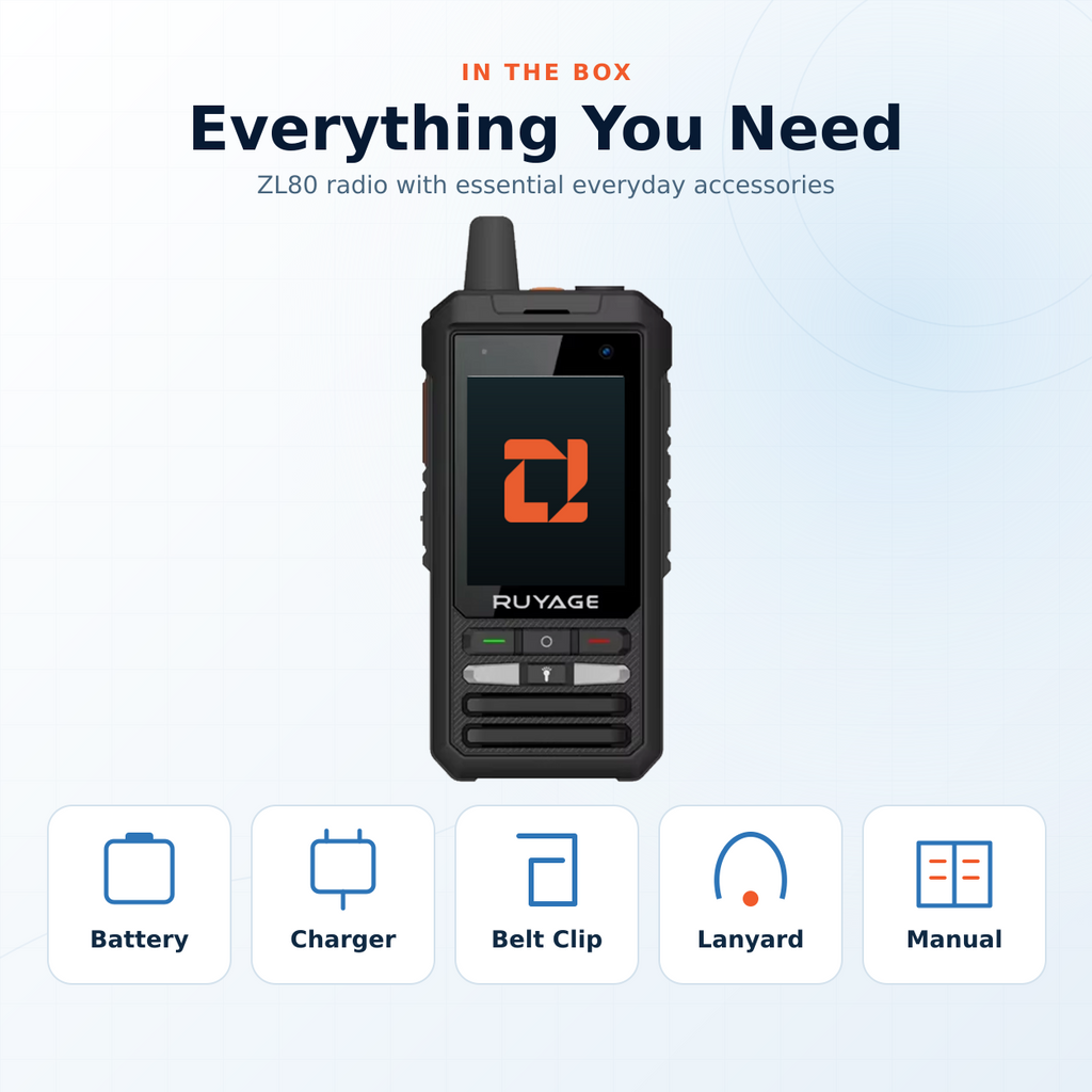 RUYAGE ZL80 Zello-Compatible 4G LTE/WiFi Touchscreen Walkie Talkie