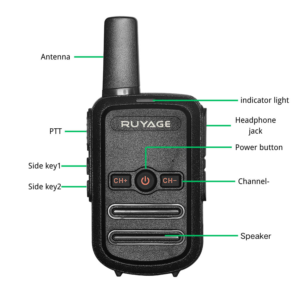 RUYAGE RY12 Mini Rechargeable FRS Walkie Talkie with VOX
