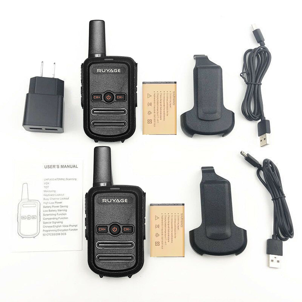 RUYAGE RY12 Mini Rechargeable FRS Walkie Talkie with VOX