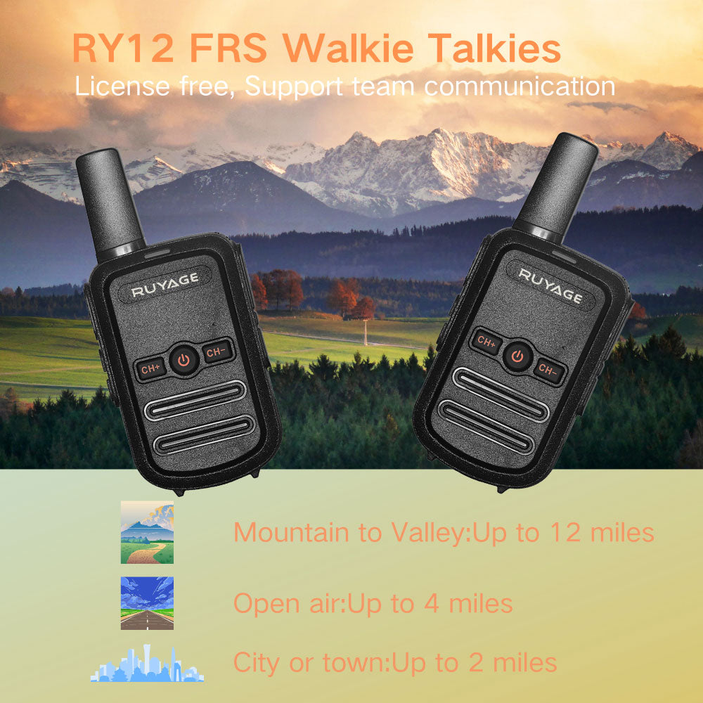 RUYAGE RY12 Mini Rechargeable FRS Walkie Talkie with VOX