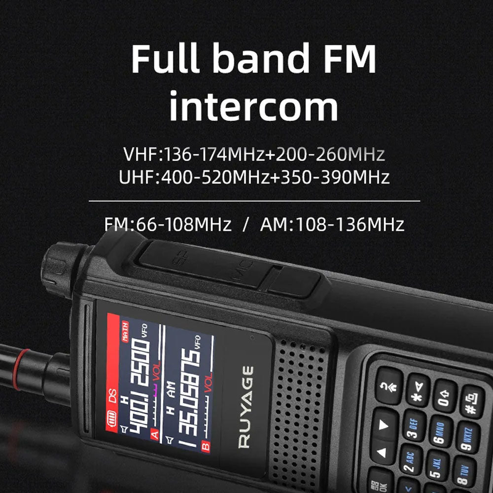 RUYAGE UV1D 5W 6-Band VHF/UHF Analog Walkie Talkie
