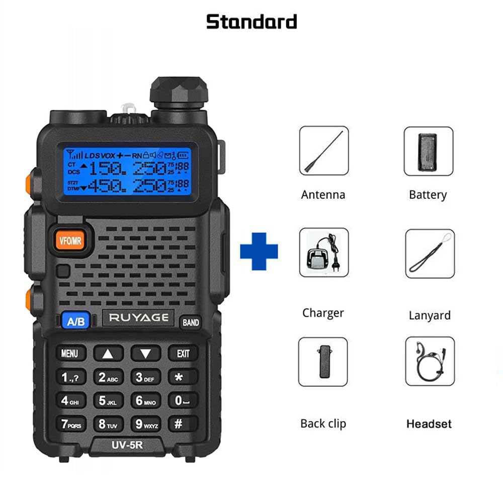RUYAGE UV5R 6 Band VHF/UHF Analog Walkie Talkie