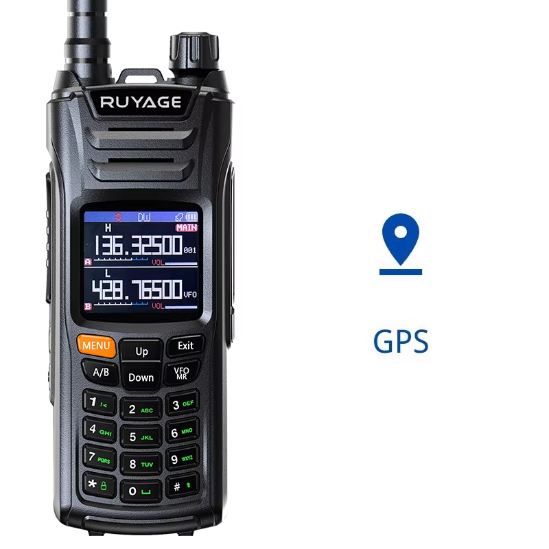 RUYAGE UV6D 6 Band VHF/UHF Analog Walkie Talkie with GPS