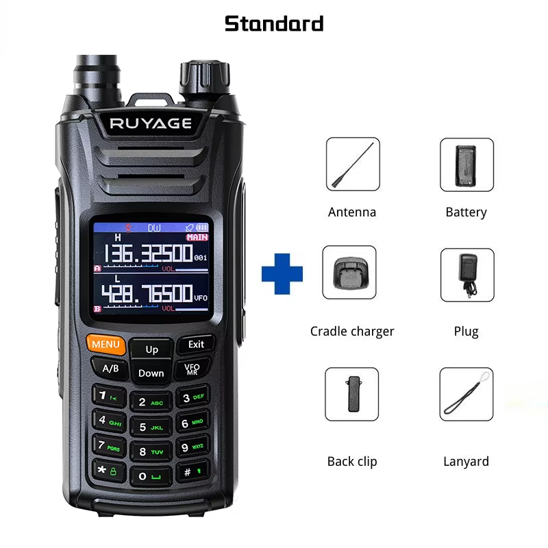 RUYAGE UV6D 6 Band VHF/UHF Analog Walkie Talkie with GPS