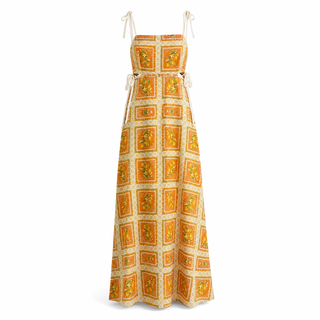Resort Drawstring Lace-Up Casual Dress [Sizes SM-XL]