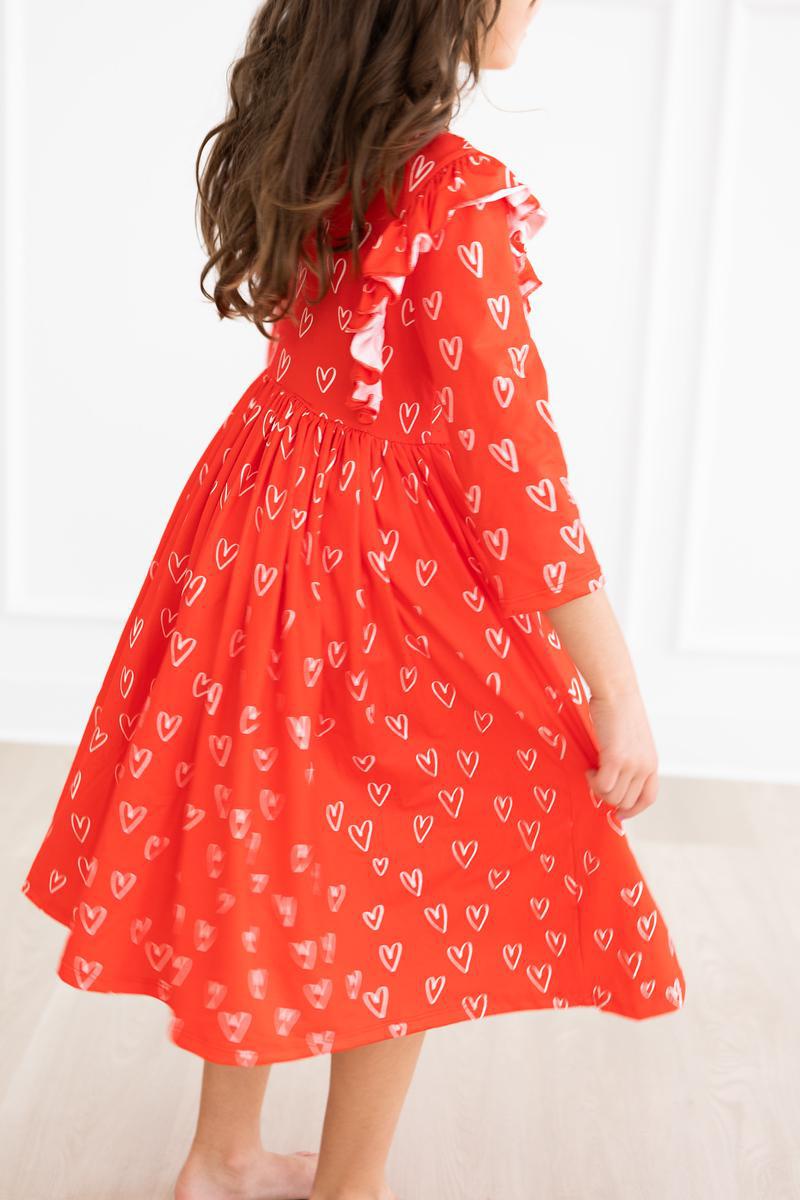 SALE Roses are Red Ruffle Twirl Dress