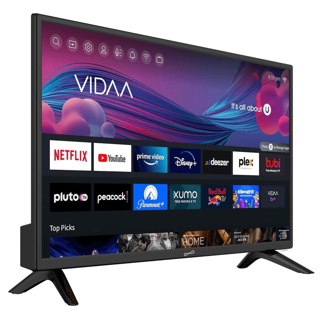 Supersonic Smart 24-inch VDAA DLED AC/DC Television with DVD Player & 12V Car Cord