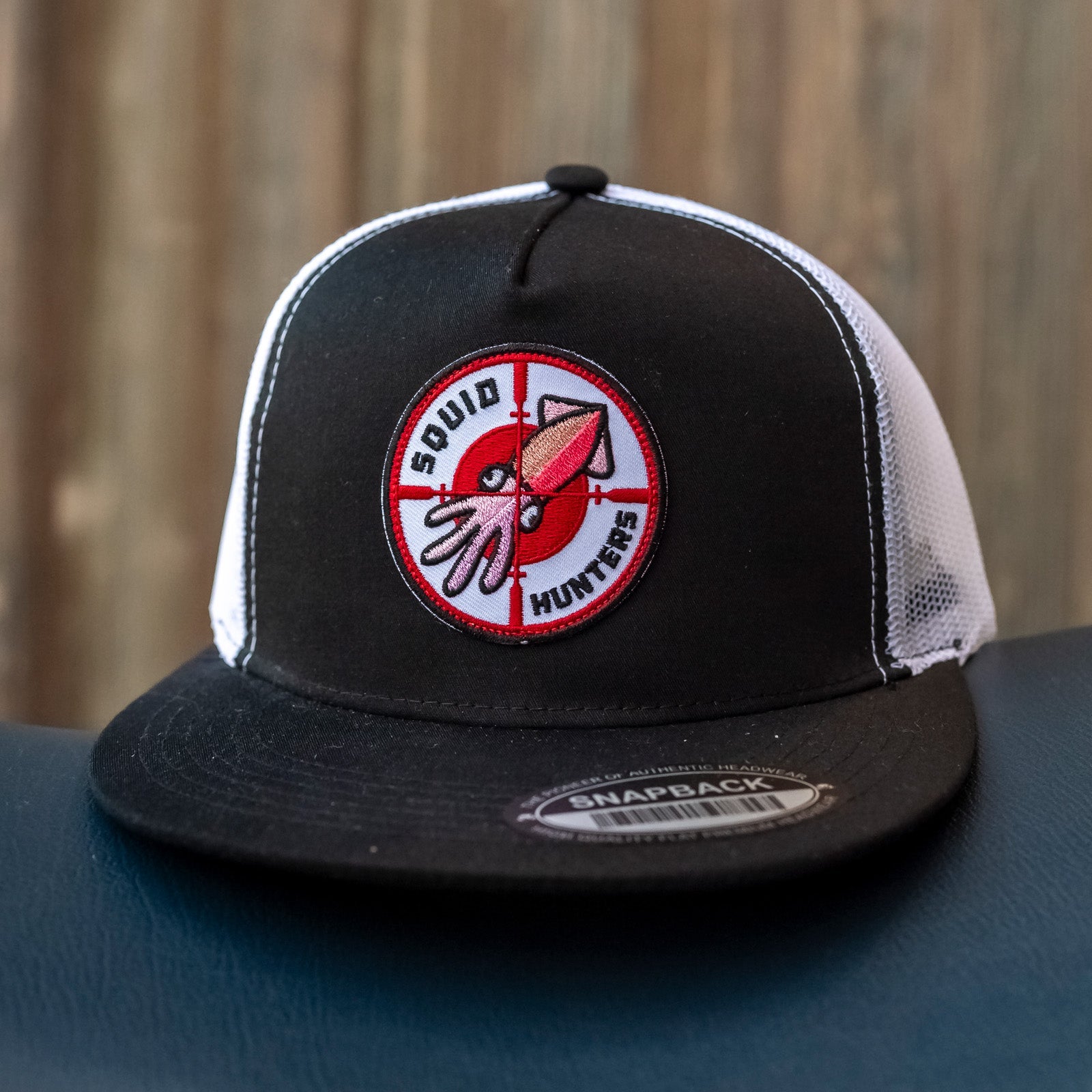 Squid Hunter B&W Snapback Trucker Hat