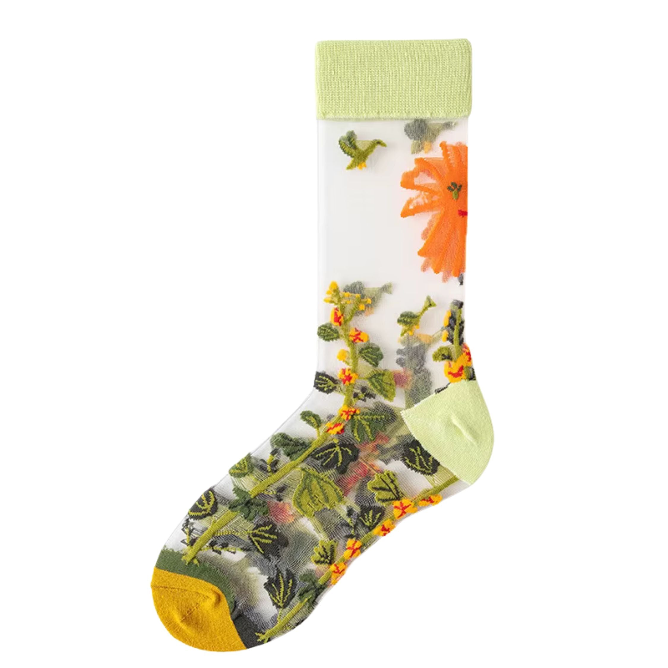 Sheer Plant Lover Socks in 8 Nature-Inspired Styles [Fits Size 5-9]