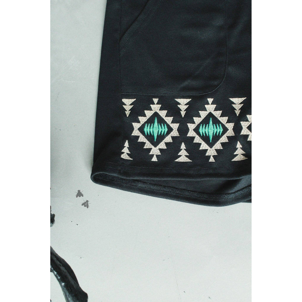 [Size M-3X] Tequila Shots Shorts in Midnight Black