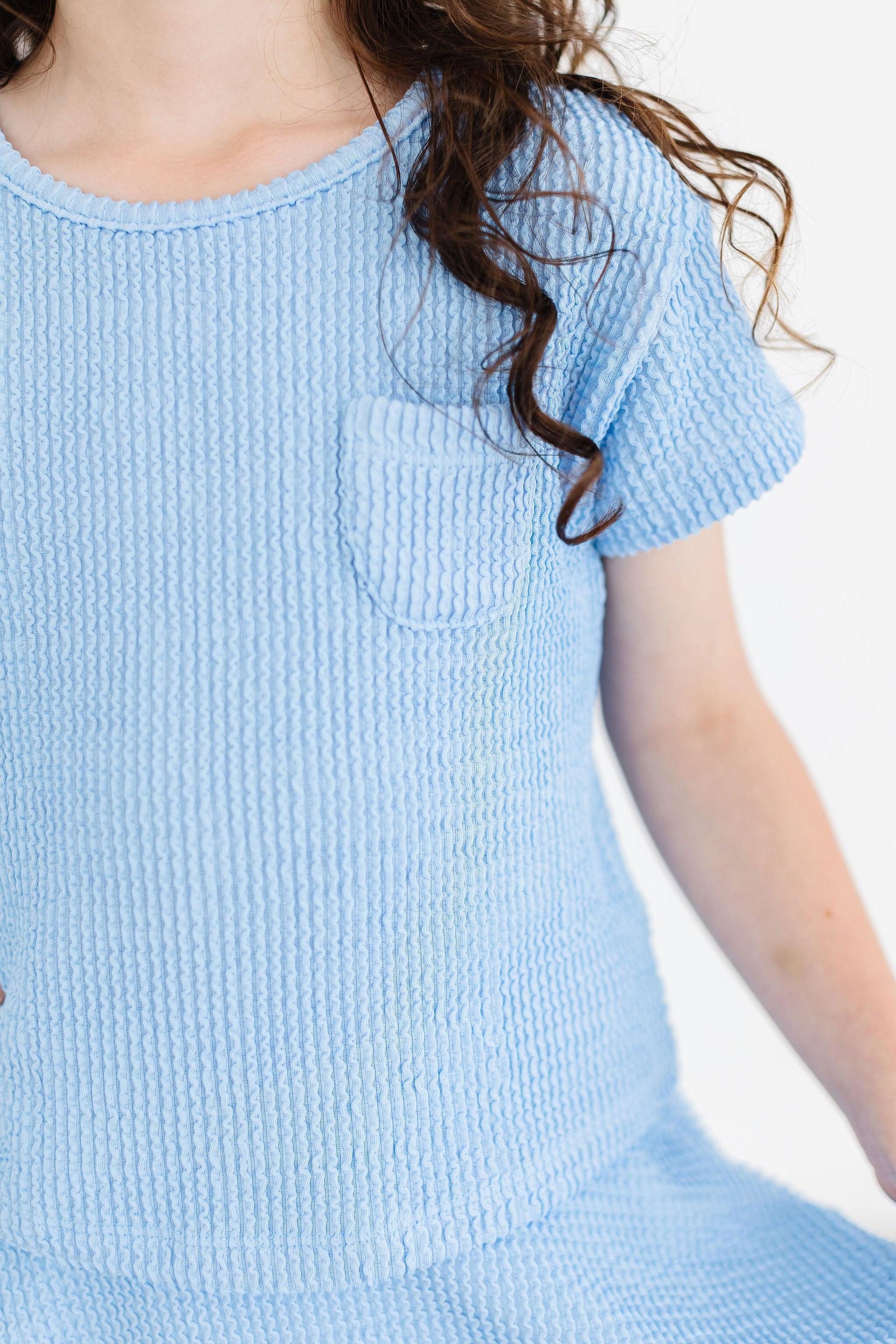 SALE Sky Blue Scrunchy Pocket Tee