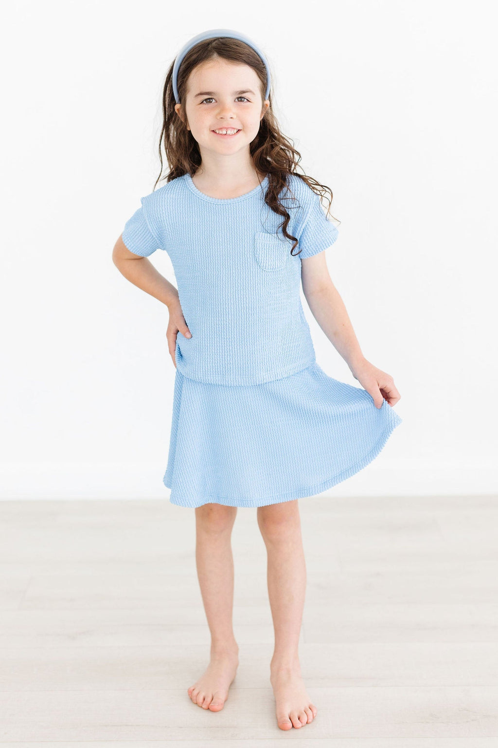 SALE Sky Blue Scrunchy Twirl Skort
