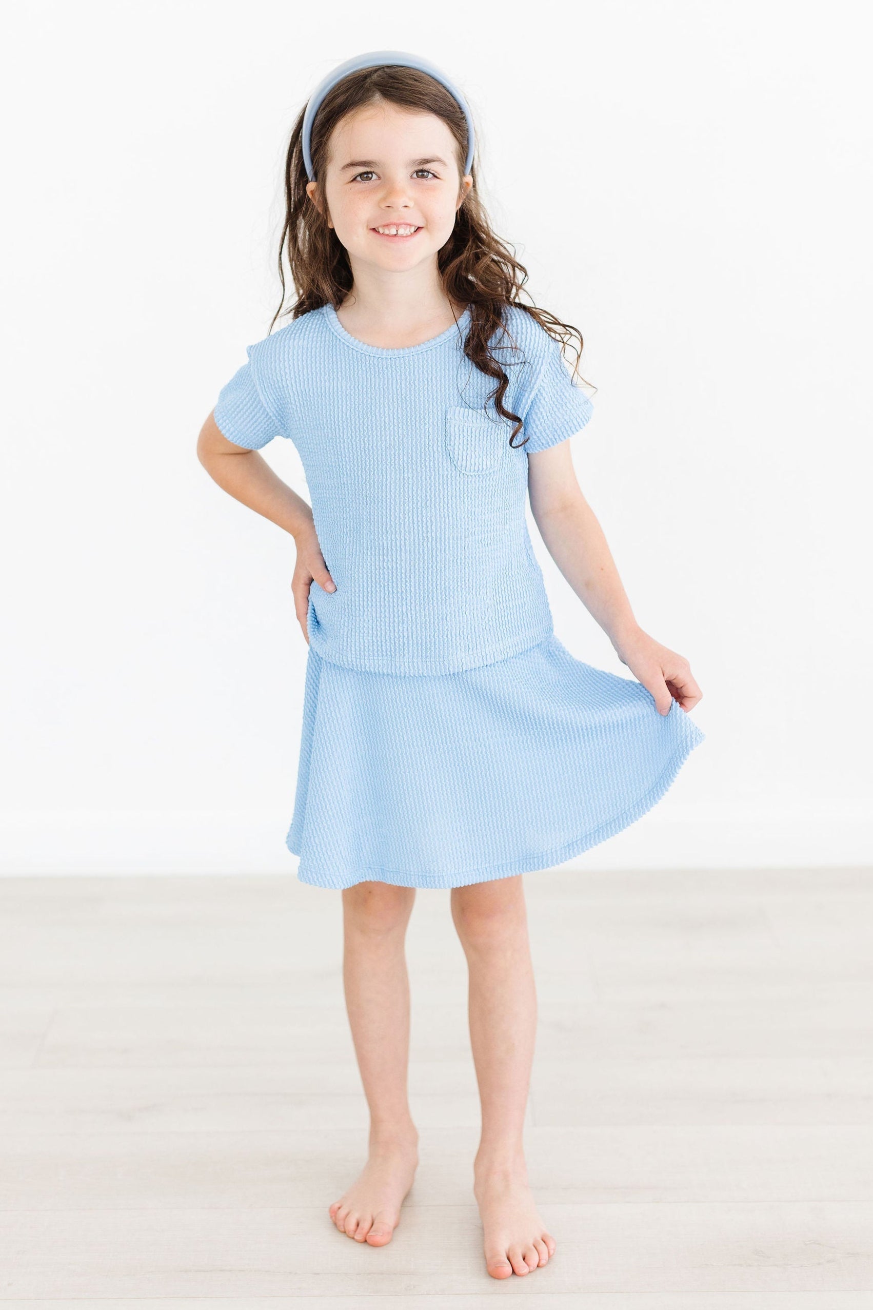SALE Sky Blue Scrunchy Twirl Skort