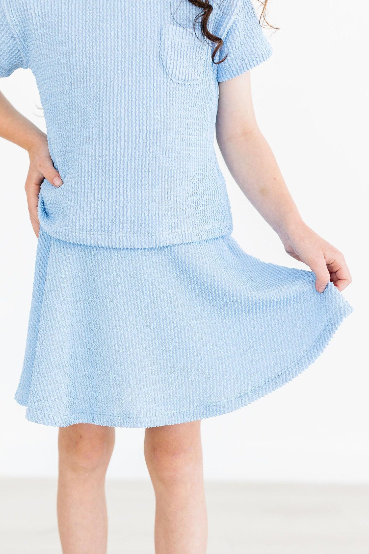 SALE Sky Blue Scrunchy Twirl Skort