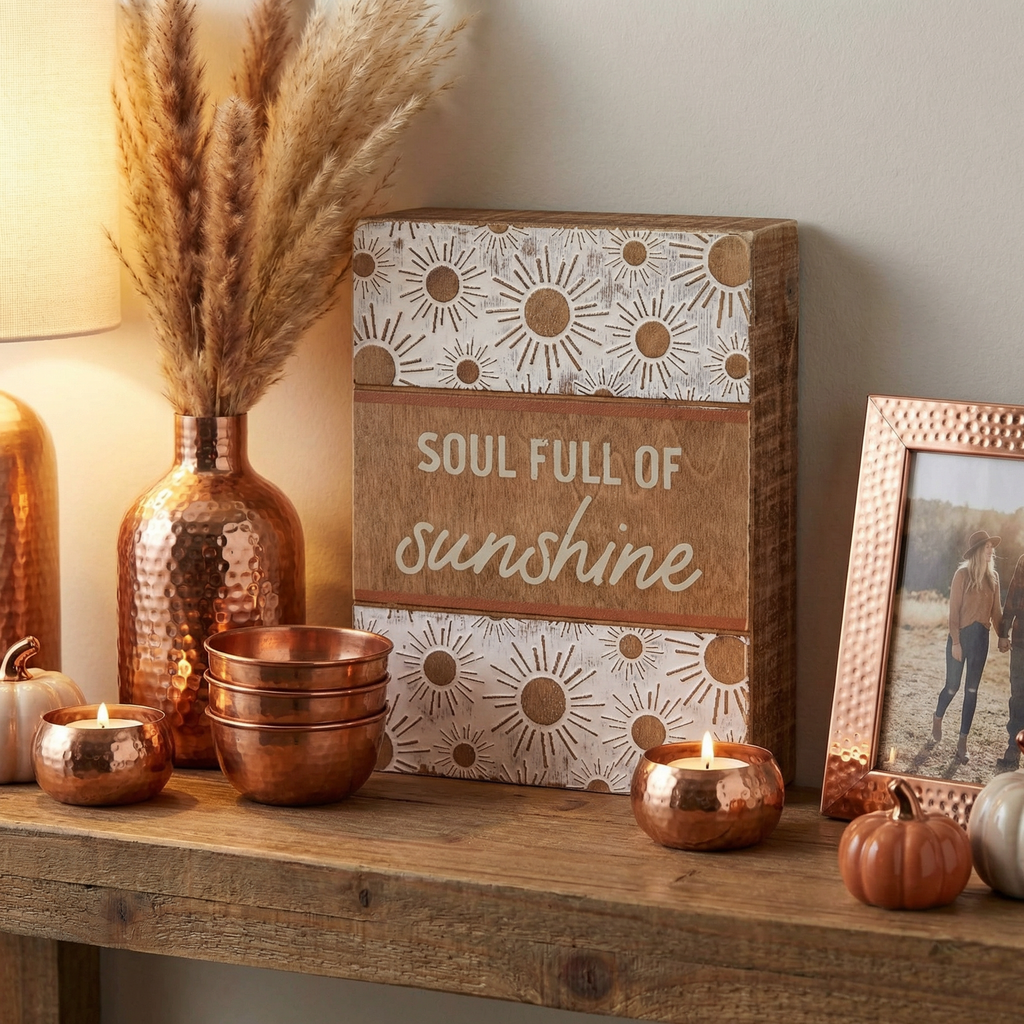 Soul Full Of Sunshine Wooden Box Sign | Boho Sunburst Home Decor