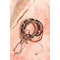 Stackable Bead and Woven Cord Stack of 5 Bracelets | Cute & Trendy Adjustable Stacked Fashion Jewelry