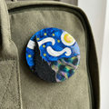 Starry Night Van Gogh Inspired Acetate Large Format Pin Brooch
