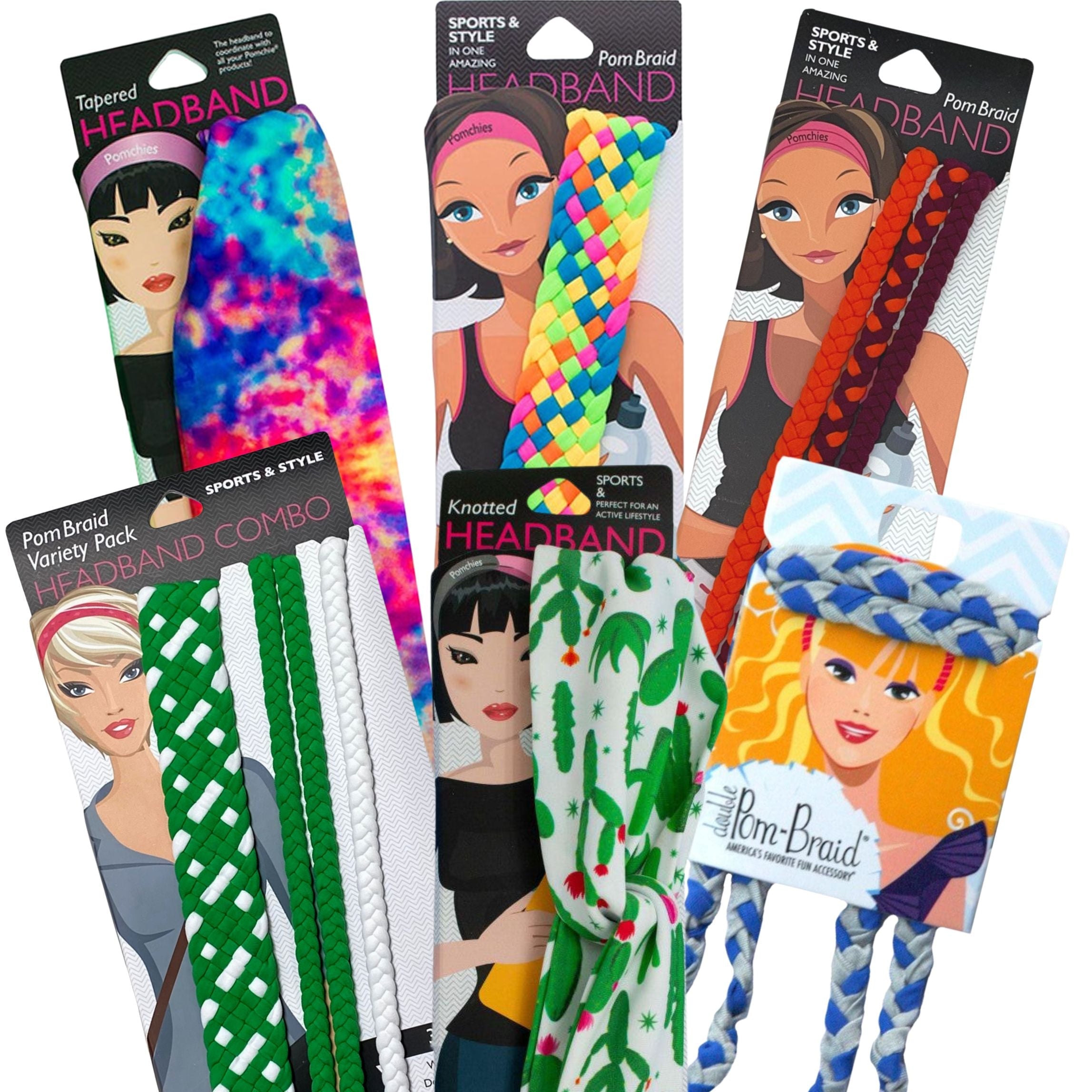 Stretchy Braid Headbands | Yoga Workout Headband Packs and Singles