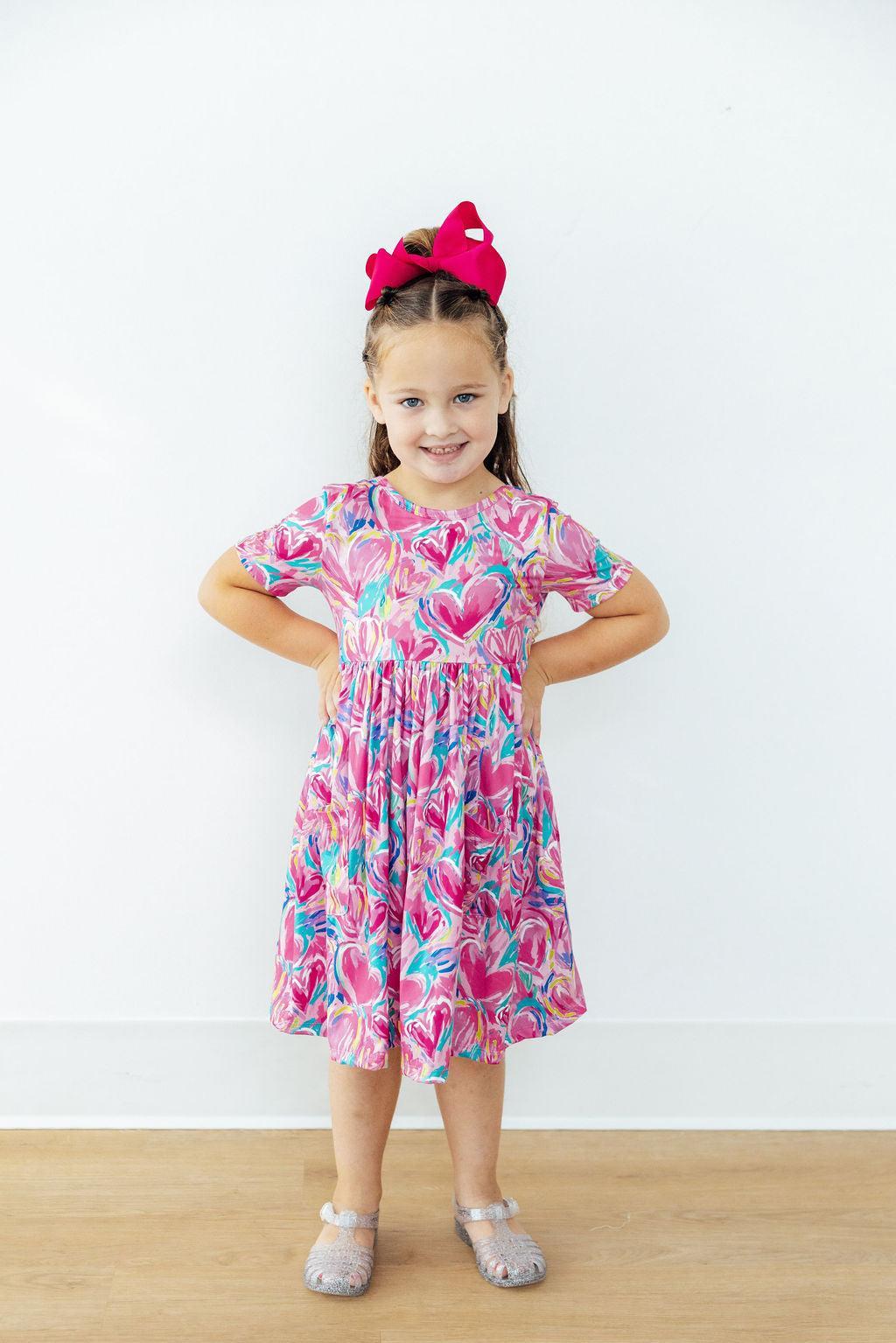 Sweetheart Scribbles S/S Pocket Twirl Dress