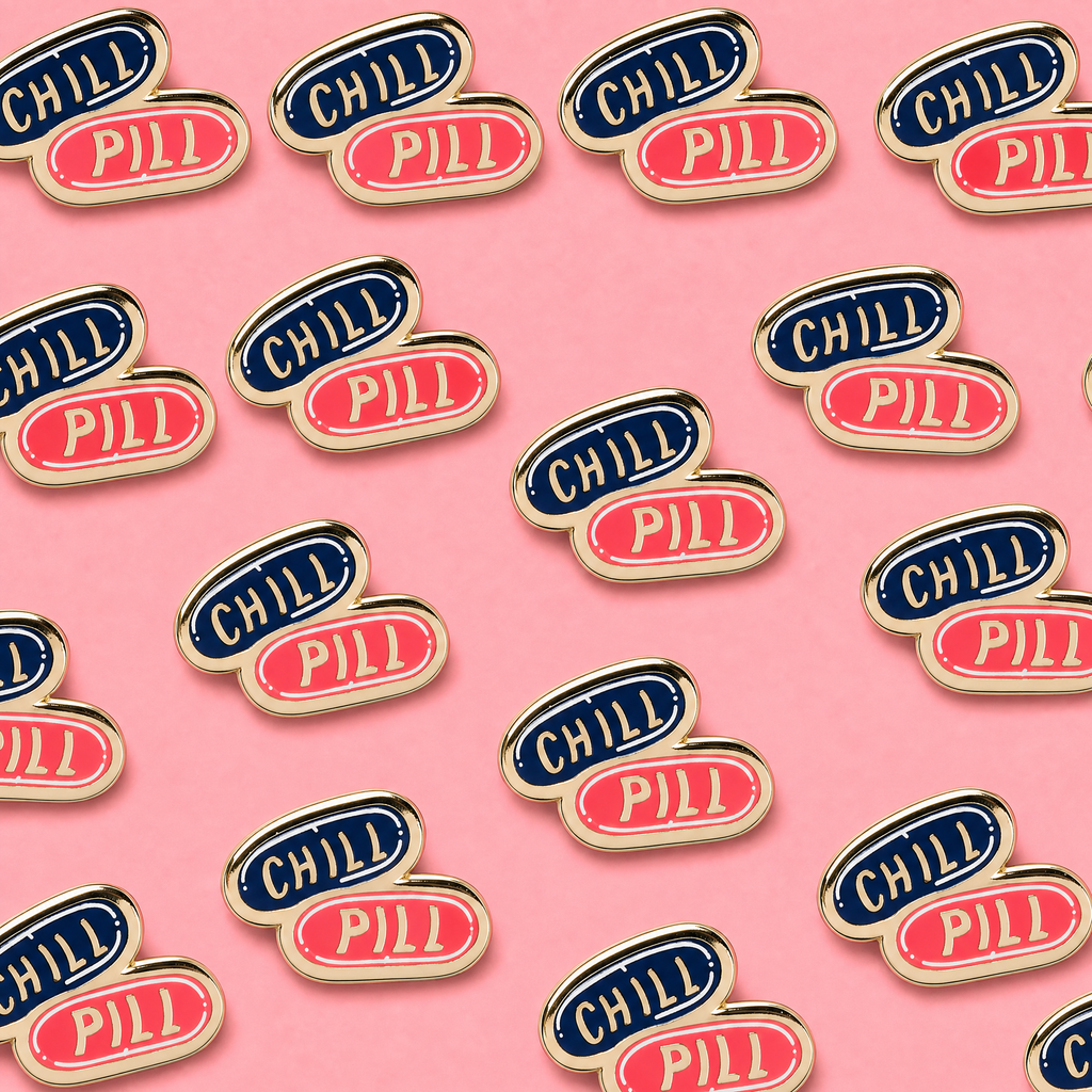 Take A Chill Pill Enamel Pin on Gift Card