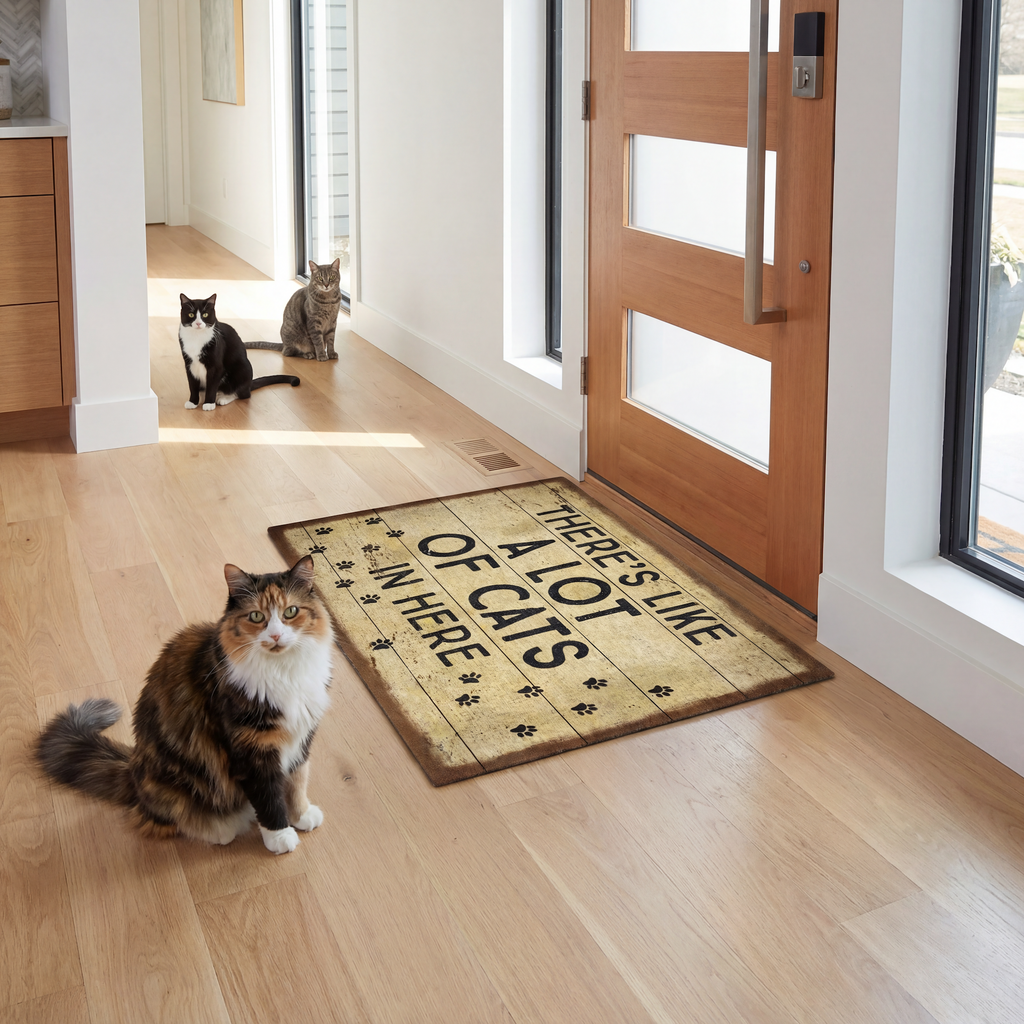 Cat Lover Doormat Set | Two 34" x 20" Indoor/Outdoor Rugs
