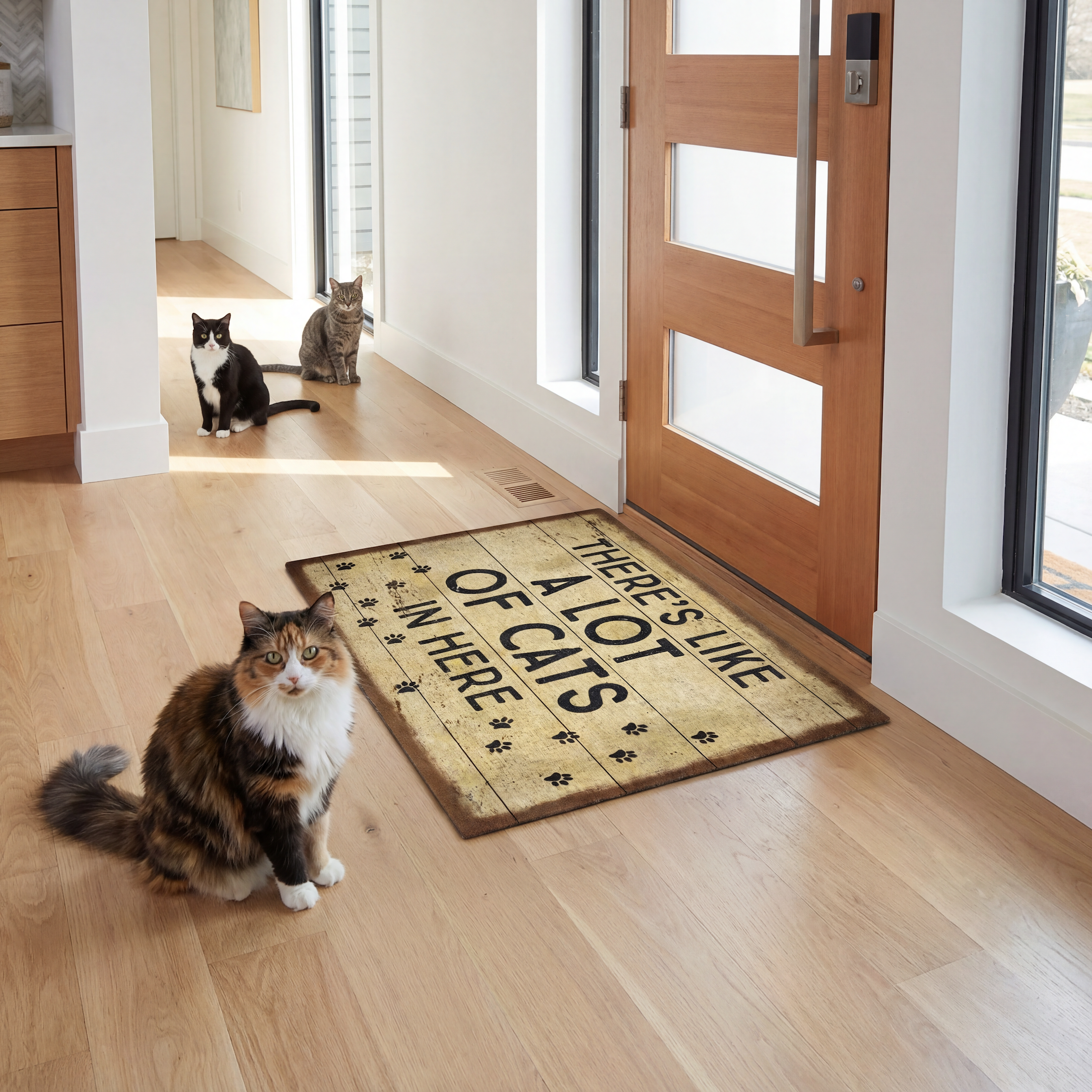 Cat Lover Doormat Set | Two 34" x 20" Indoor/Outdoor Rugs