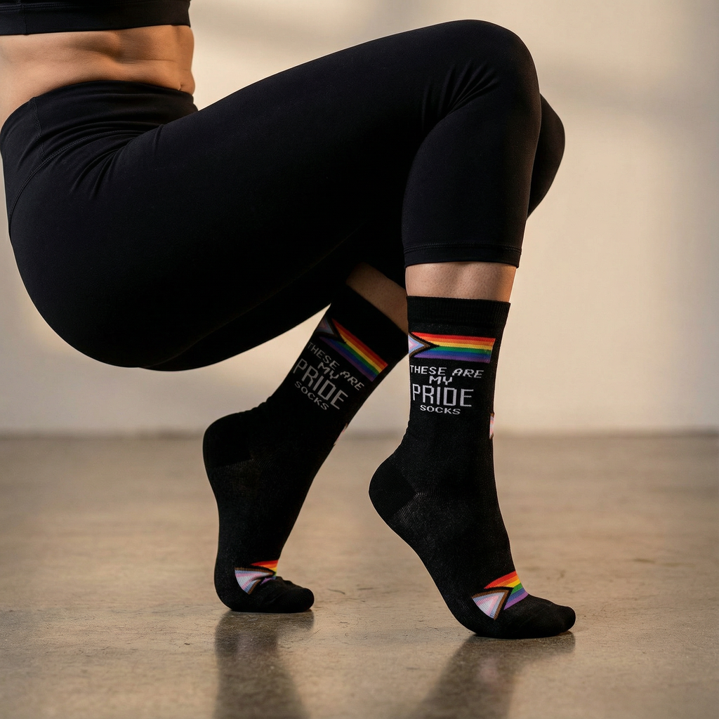 These Are My Pride Socks | LGBTQ+ Rainbow and Black | Gift for Her Him They