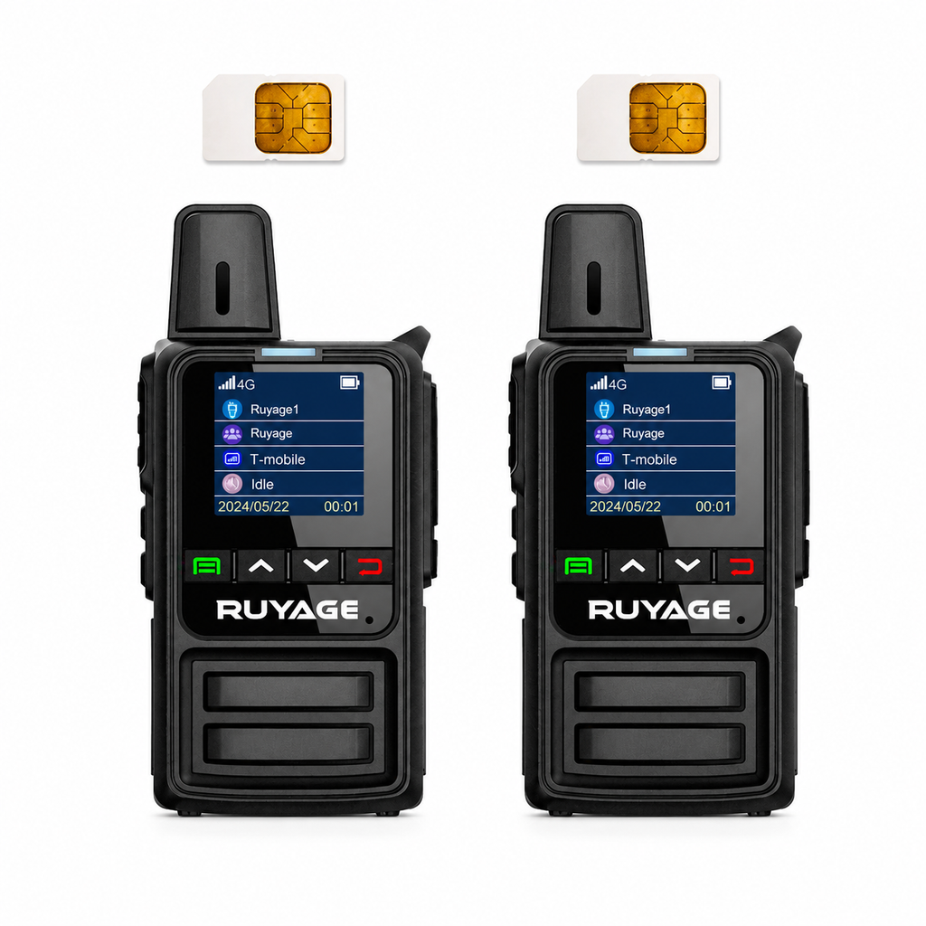 RUYAGE R2 Compact 4G LTE PoC Walkie Talkies – 2-Pack