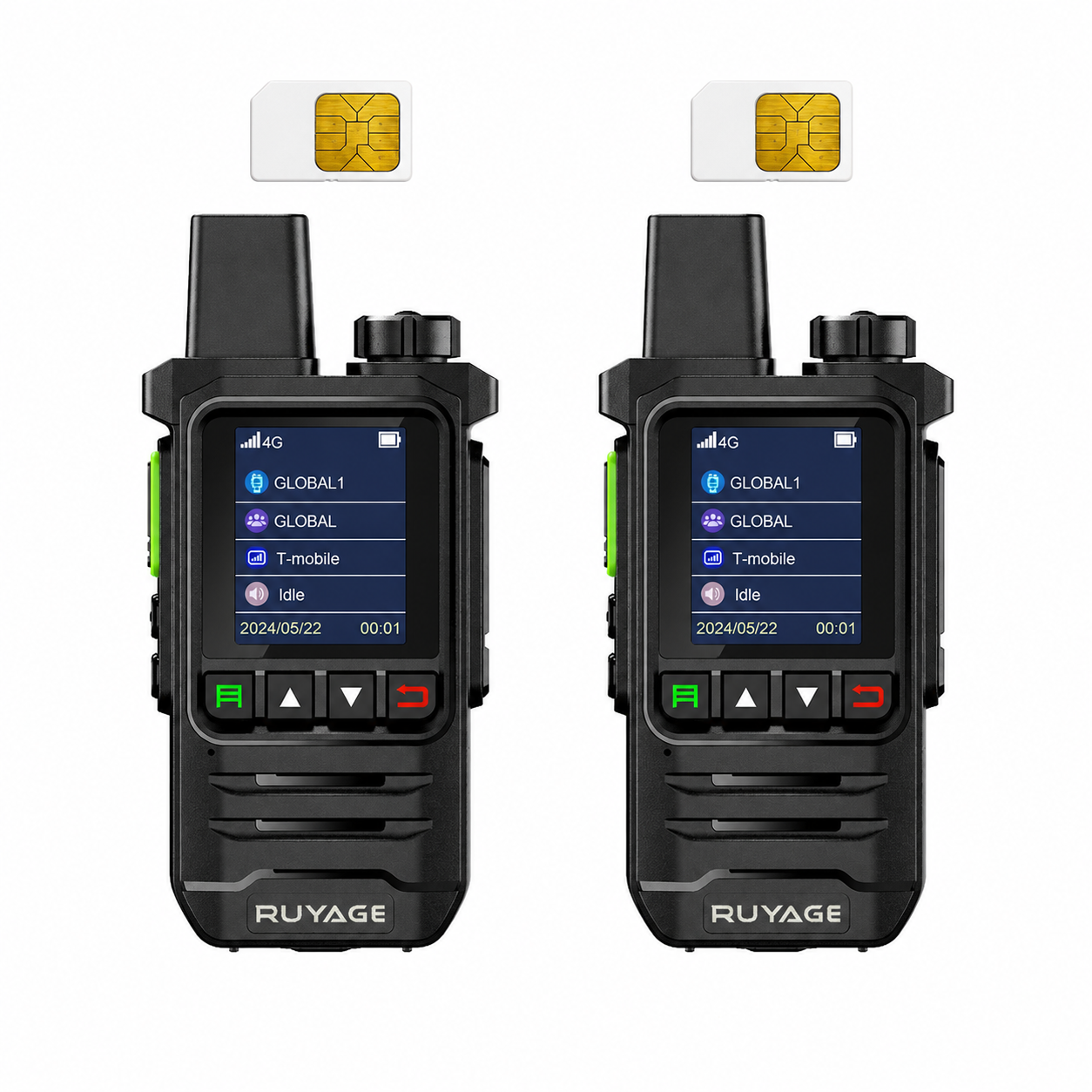 RUYAGE X20 Lightweight 4G LTE PoC Walkie Talkie – 1-Year Service