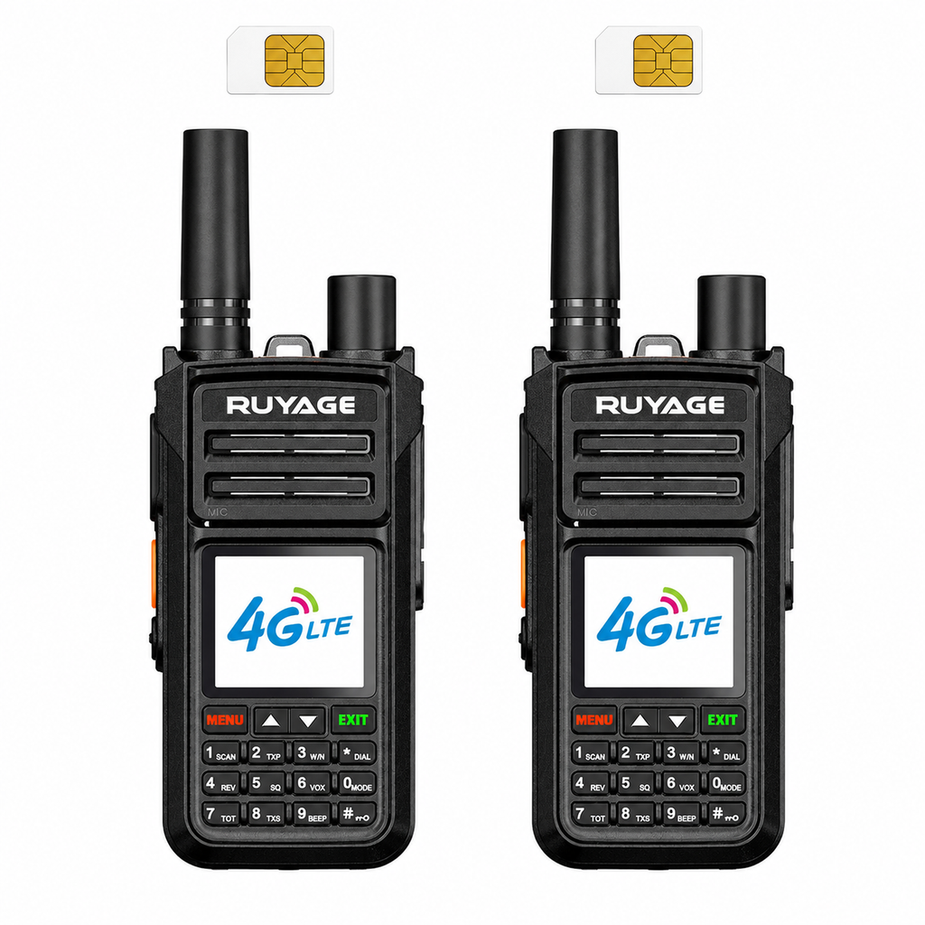 RUYAGE X70 Dual-Mode 4G LTE PoC & 5W UHF Walkie Talkies – 2-Pack
