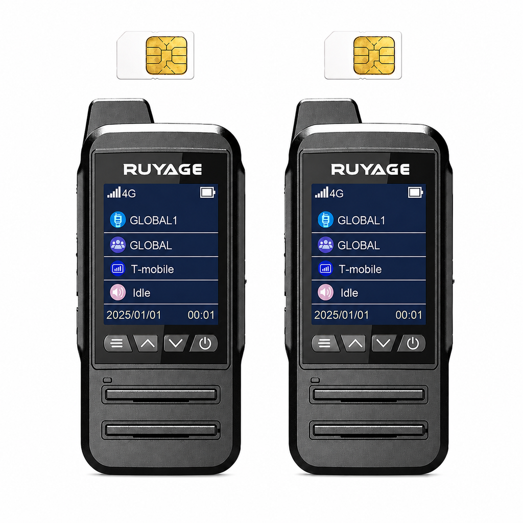 RUYAGE CT68 IP67 Waterproof 4G LTE PoC Walkie Talkies – 2-Pack