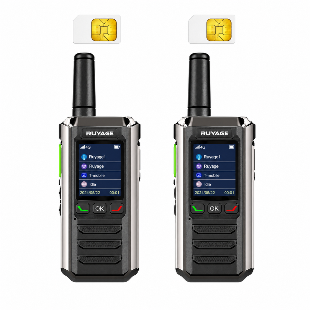 RUYAGE R0 Metal-Body 4G LTE PoC Walkie Talkies – 2-Pack