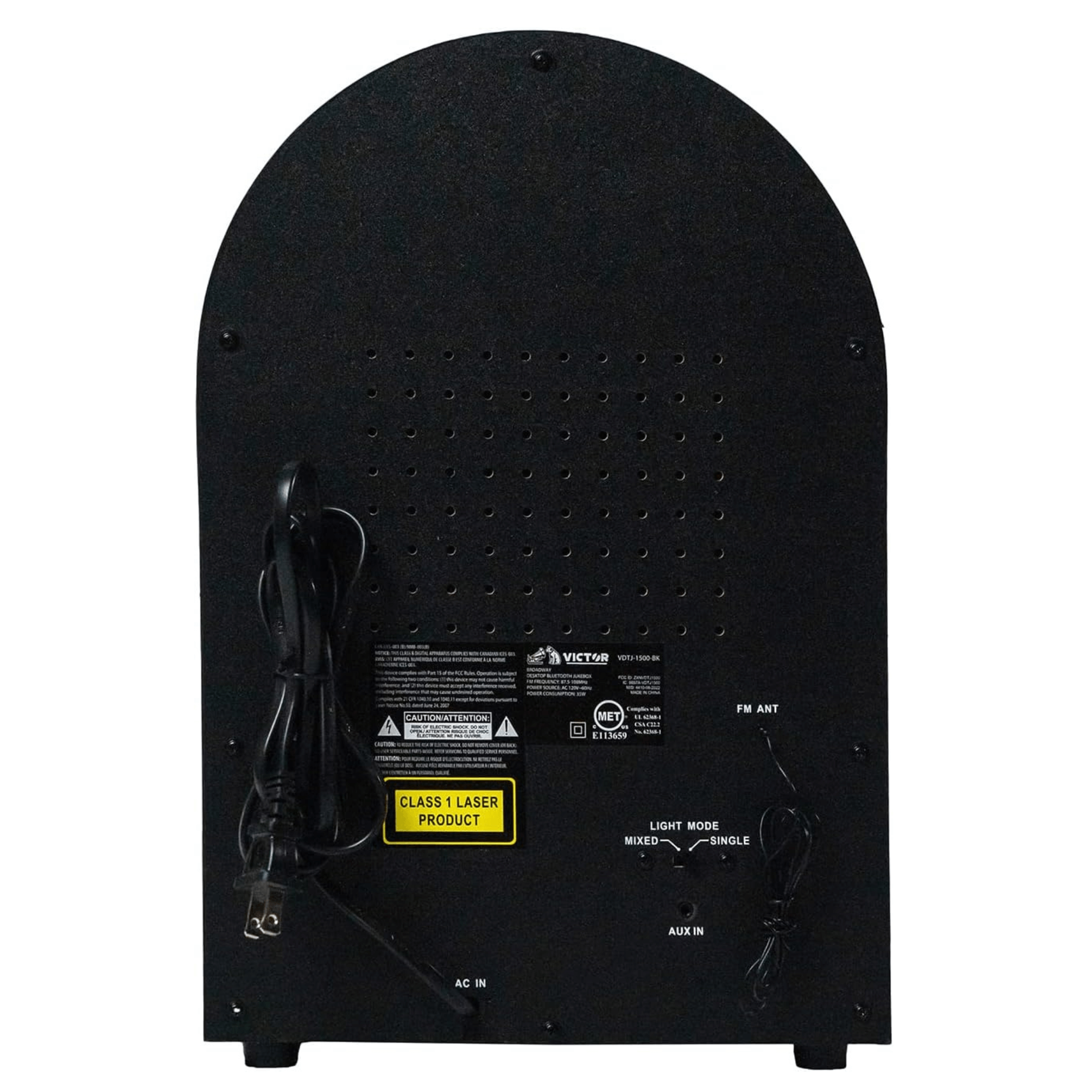 Victor Broadway Desktop Bluetooth Jukebox with CD Player & Color Changing LED Lighting
