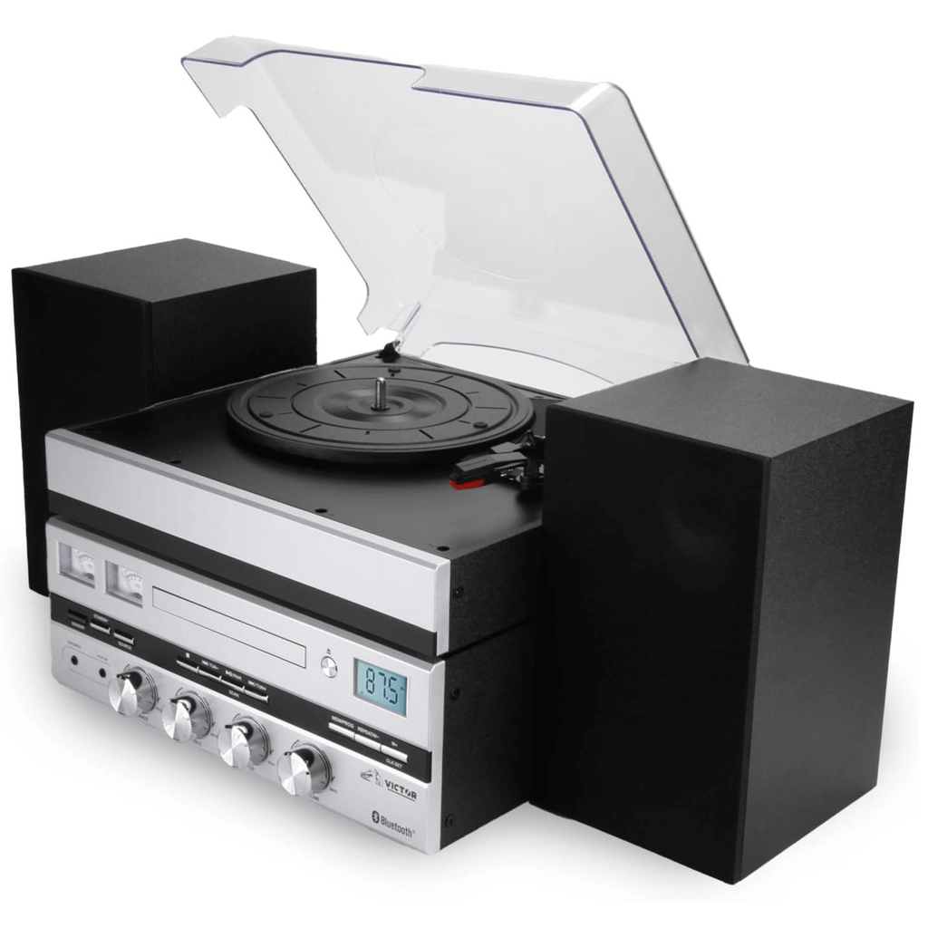 Victor Geneva 5-in-1 Desktop Music Center w Streaming Capabilities and FM Radio