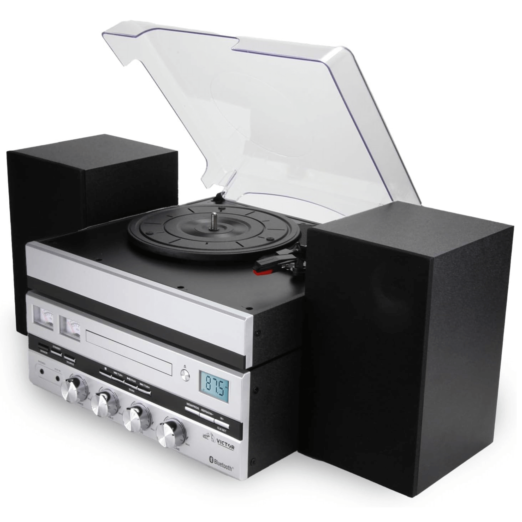 Victor Geneva 5-in-1 Desktop Music Center w Streaming Capabilities and FM Radio