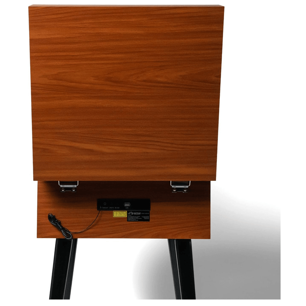 Victor Newbury 8-in-1 Music Center w Chair-Height Legs, USB Slot & AM FM Radio