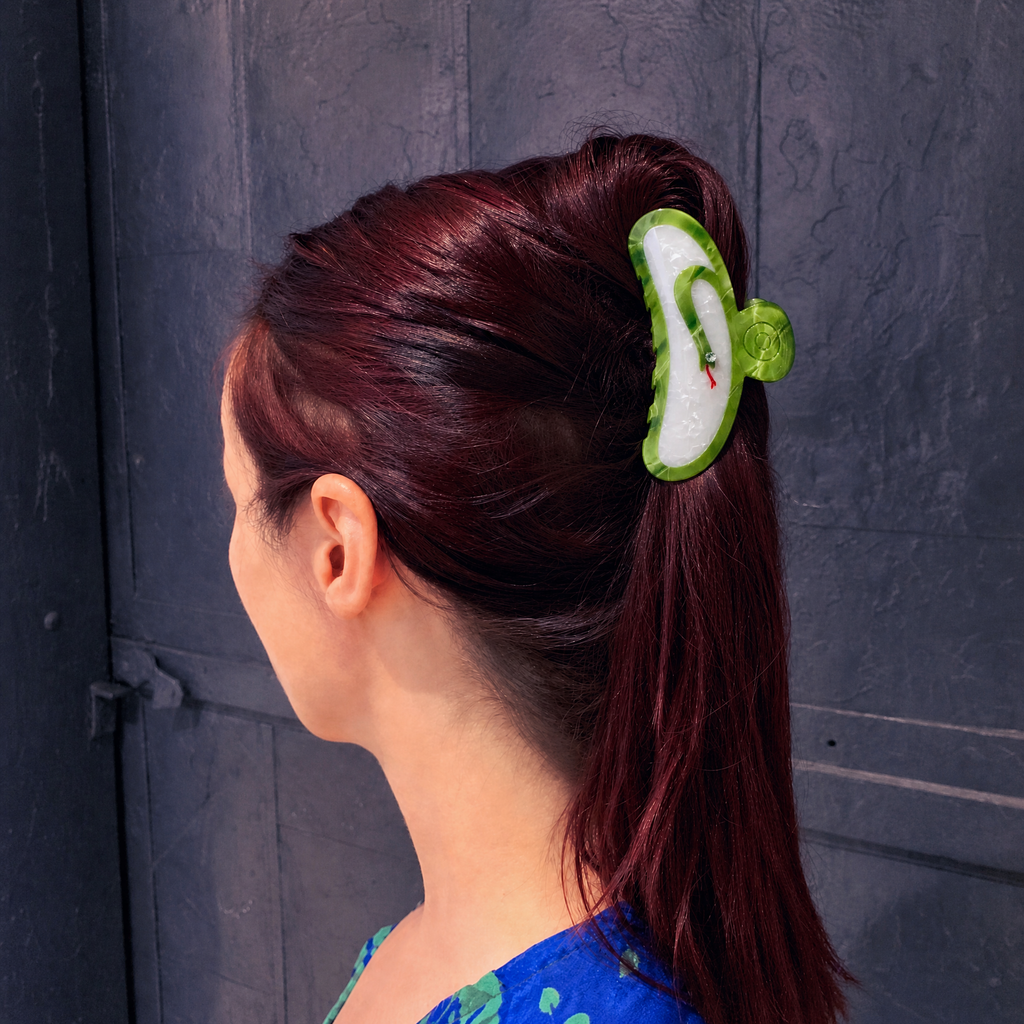 Velvet Claws Hair Clip | Green Snake Hair Claw