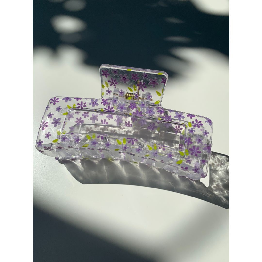 Velvet Claws Hair Clip | The Crystal in Purple Blossoms Hair Claw
