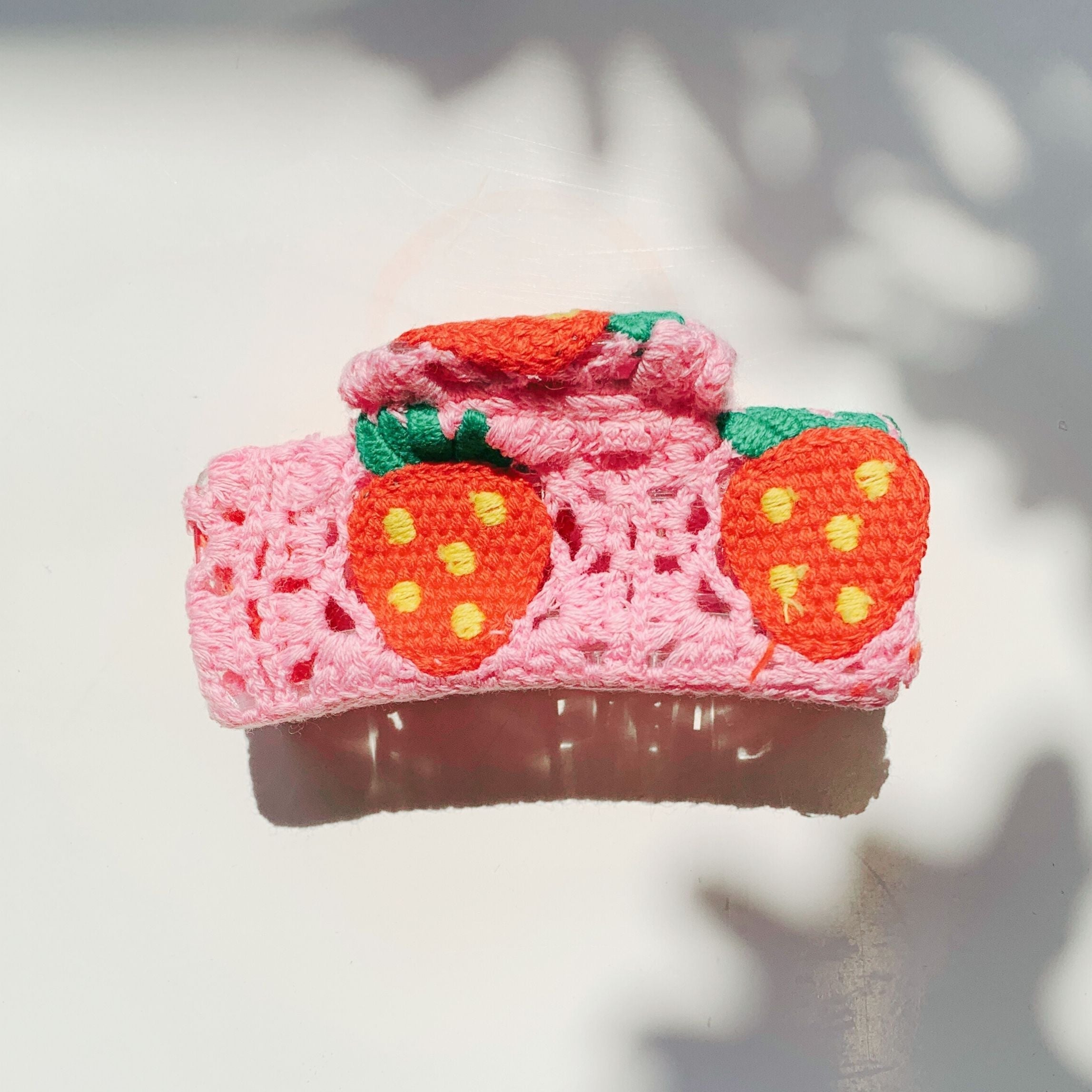 Velvet Claws Strawberry Granny Square Hair Claw