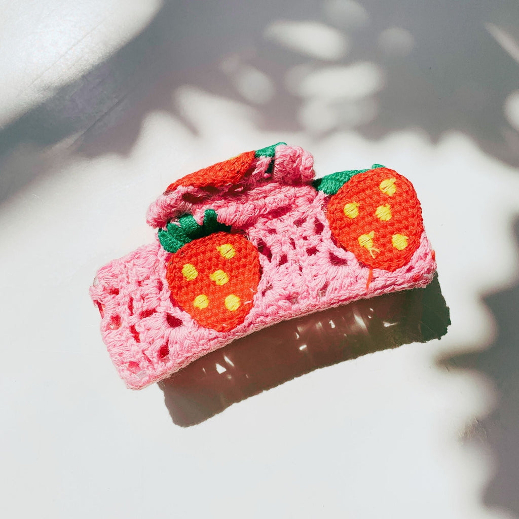 Velvet Claws Strawberry Granny Square Hair Claw