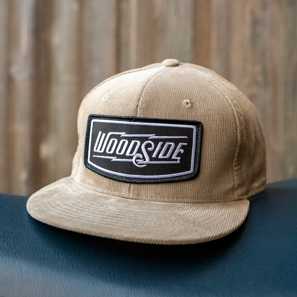 Woodside Patch Khaki Corduroy Snapback Hat