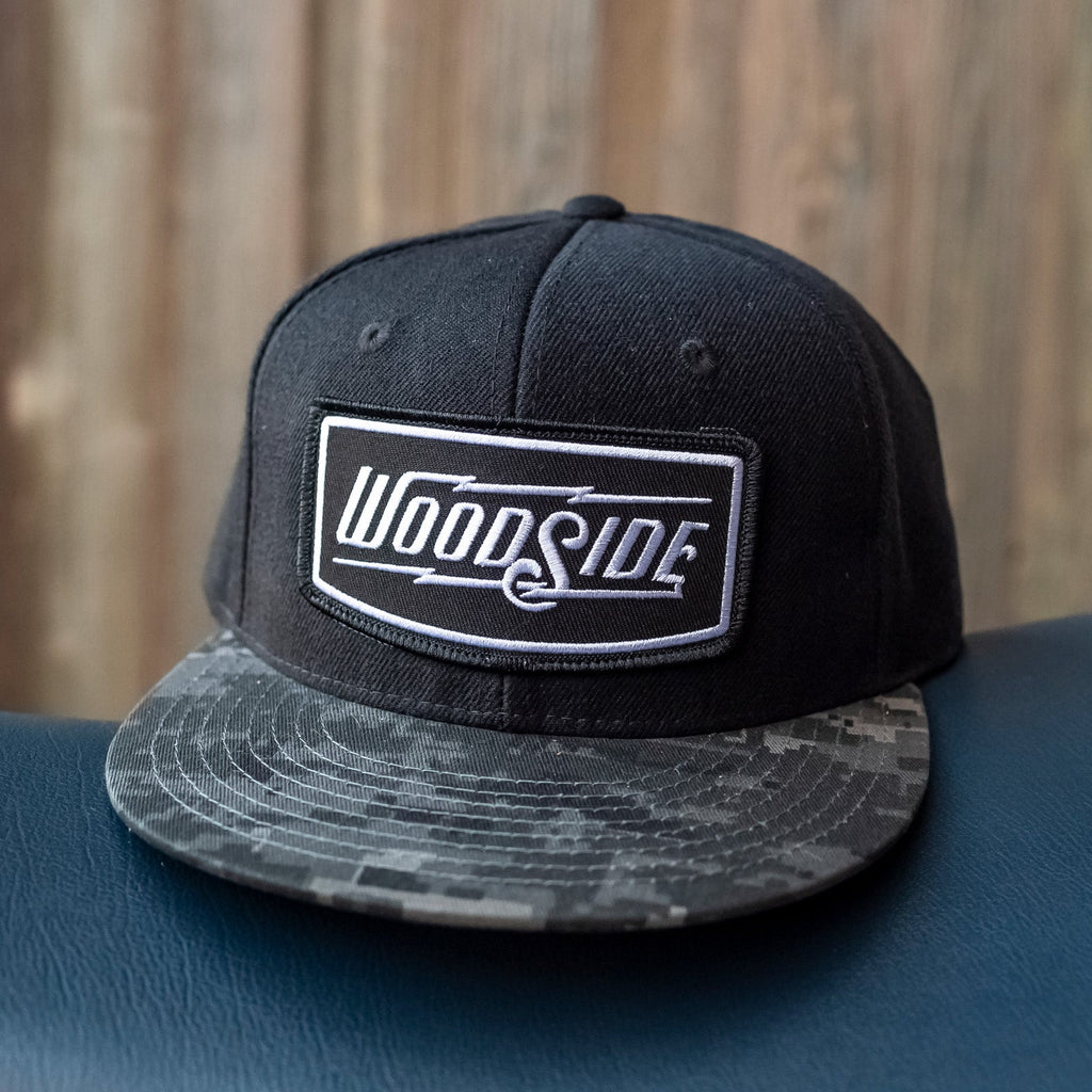 Woodside Patch Black/Digital Camo Snapback Hat